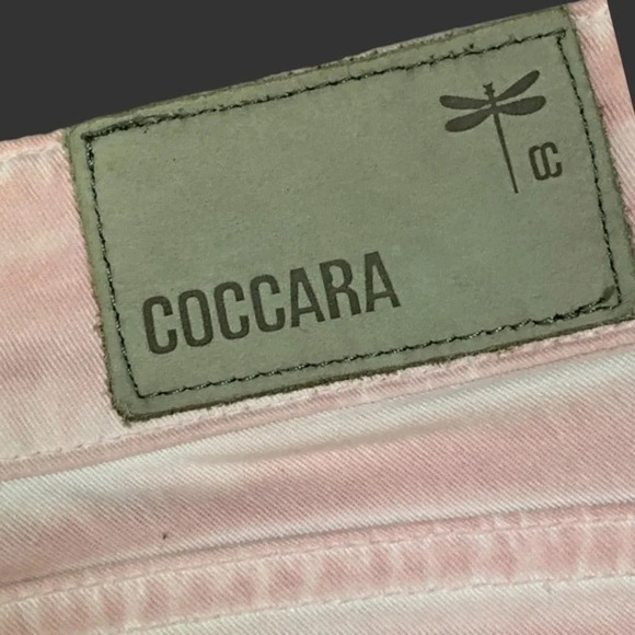 Coccara Embroidered Low  Rise Pink Jeans - Picture 6 of 8